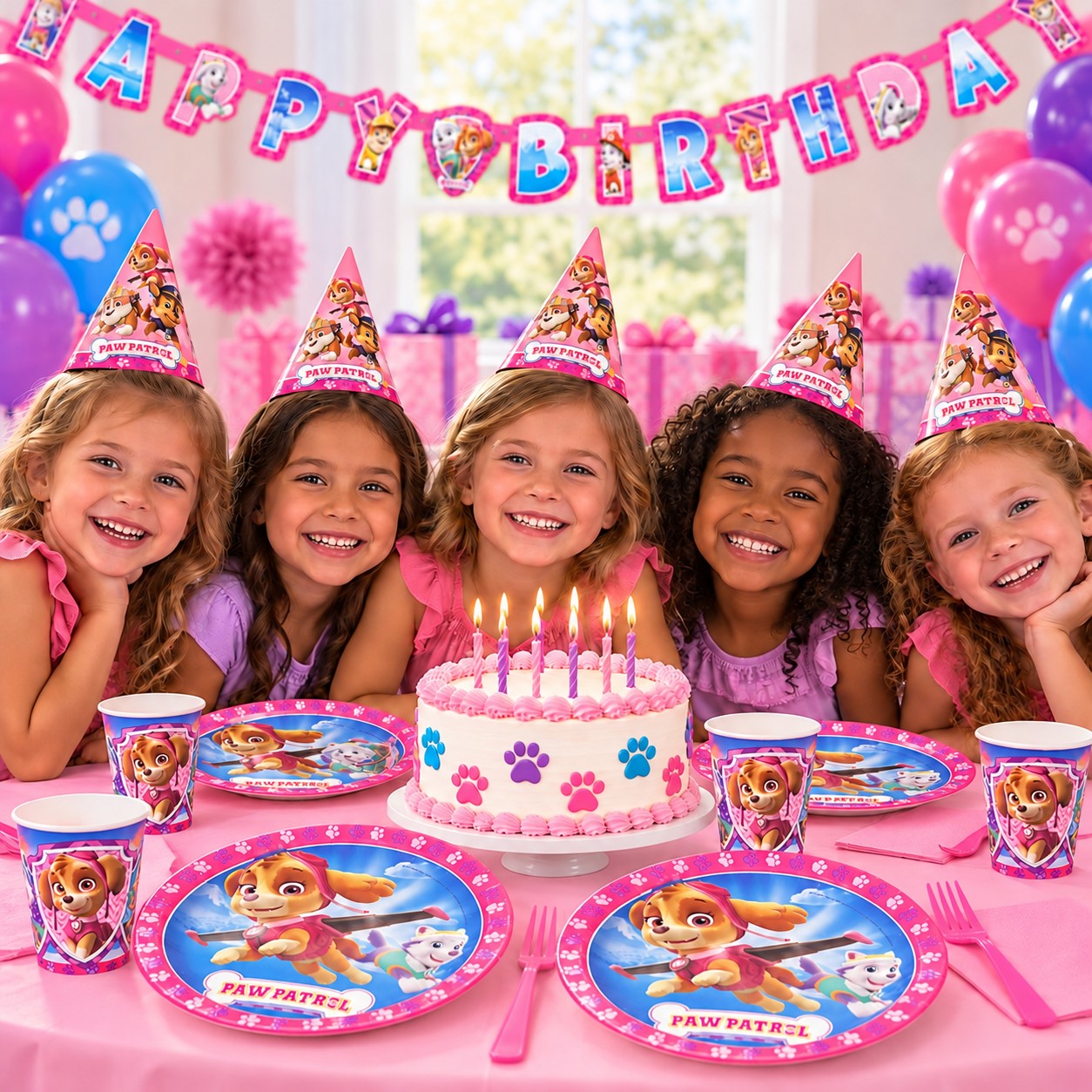 Skye-Paw Patrol Party Hats - 8 Hats/Pack or 96 Hats/Case - Image 2