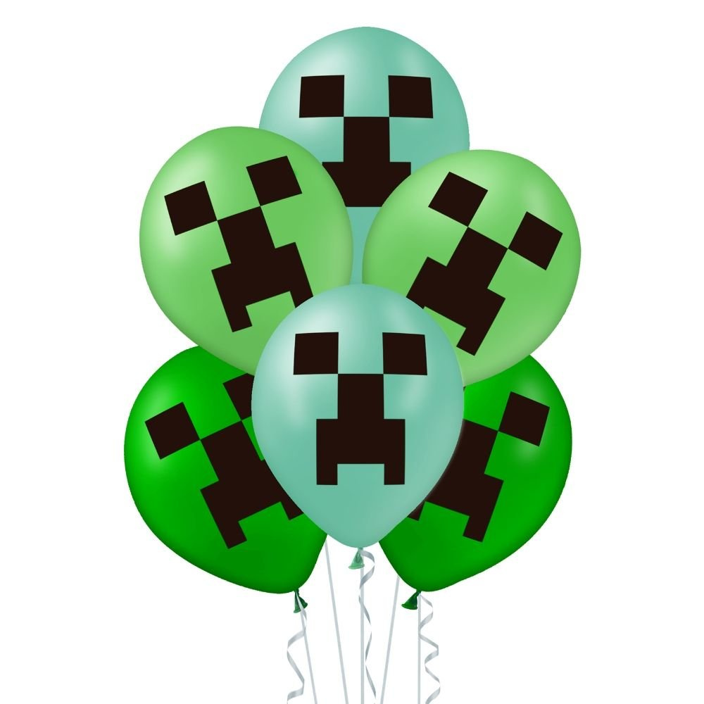 Minecraft, 12" Latex Balloons - 8 Balloons/Pack or 96 Balloons/Case