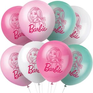 Barbie, Assorted Colors 12" Latex Balloons - 8 Balloons/Pack