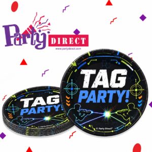 Tag Party 9" Plates - 50 Plates/Pack or 500 Plates/Case