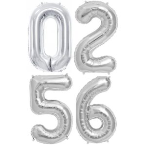 34" Silver, Number-Shaped Mylar Balloon, Numbers - 1 Balloon