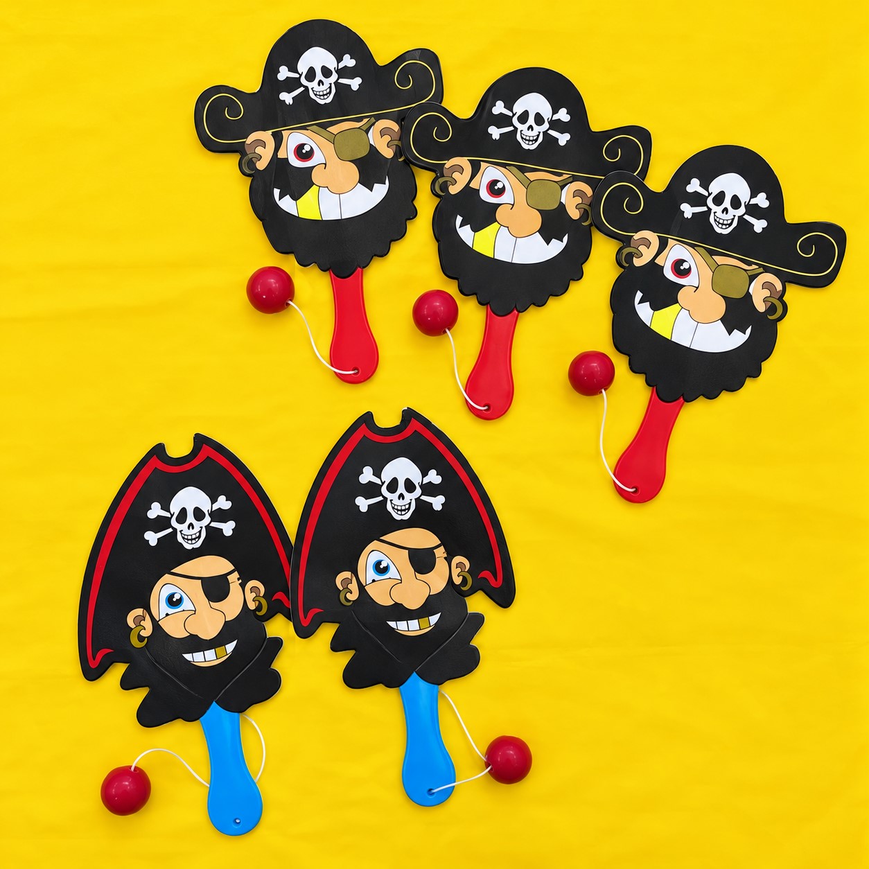 Pirate Paddle Ball - 16 Paddle Balls/Pack